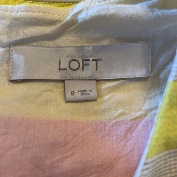 Ann Taylor Loft Corded Dobby Striped Sleeveless Shift Dress Barbiecore  Size 8 - Picture 7 of 8